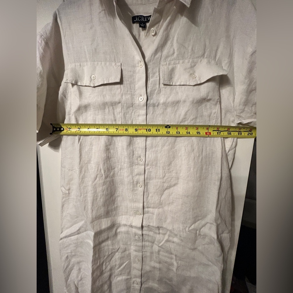 J Crew NWT Utility Shirt Dress in Linen Short Sleeve Size Small in Color
Natural - Picture 7 of 10